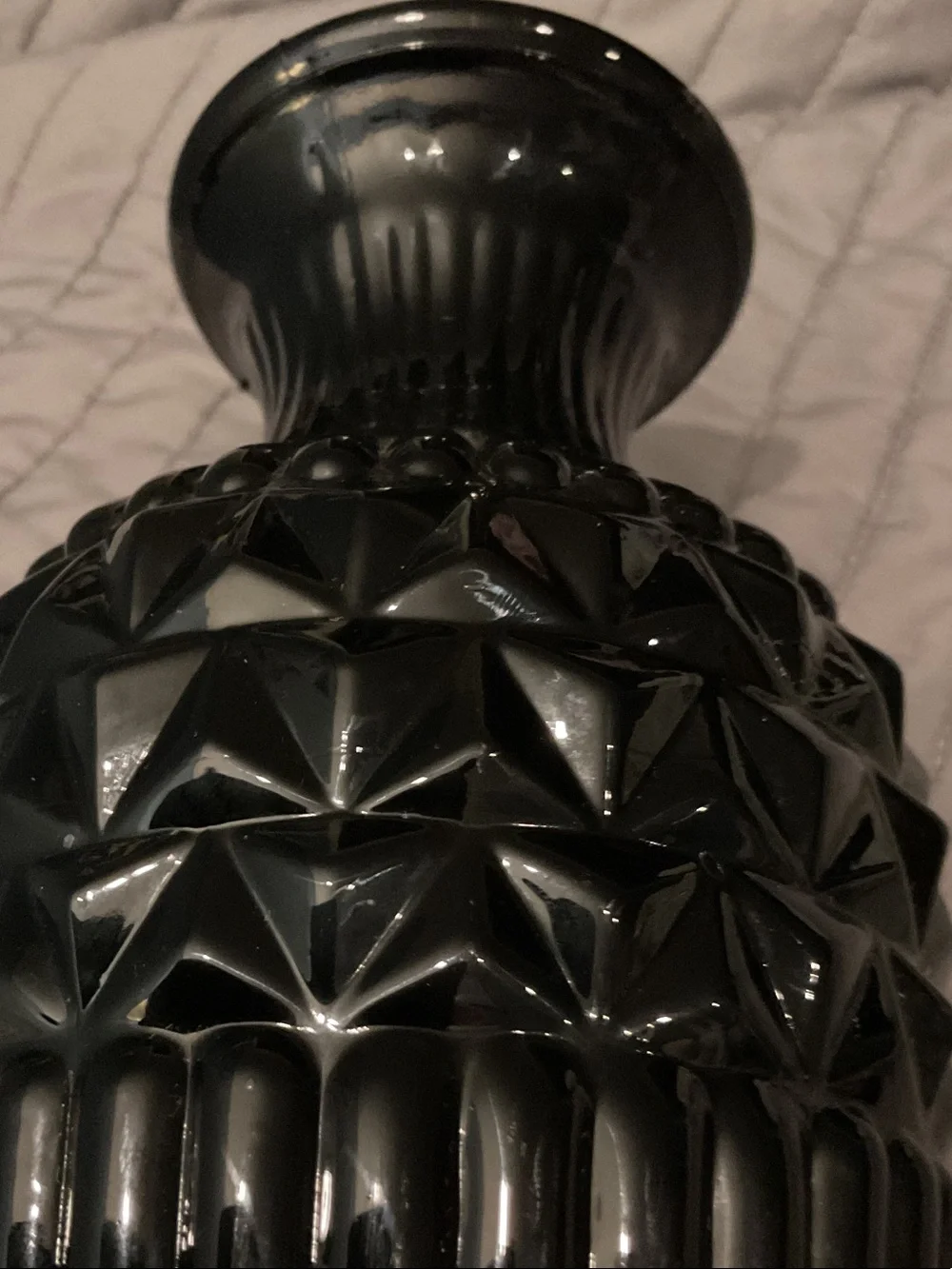Indiana Glass Black Textured Decorative Vase